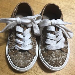 Michael Kors baby girls size 5 tan tennis shoes